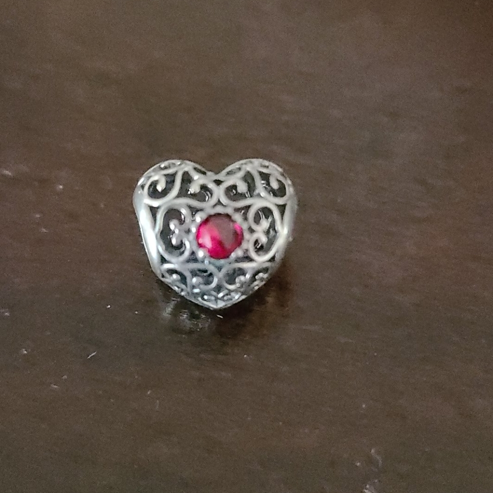 Pandora July signature heart charm (retired)